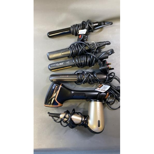 9567 - X4 HAIR STRAIGHTENERS INCL. REMINGTON, BABYLISS AND CORIOLISS AND X2 HAIR DRYERS INCL. ROWENTA