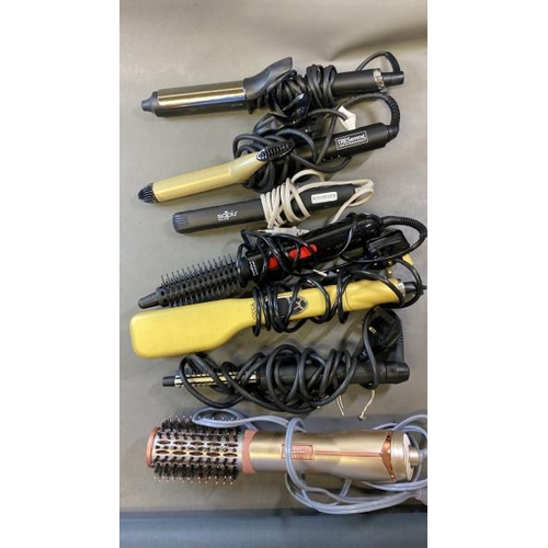 9569 - X2 CURL TONGS INCL. GHD AND TRESEMME, X1 SAPIPR HAIR STRAIGHTENER, X3 CURLERS INCL. JOCCA AND X1 ROT... 