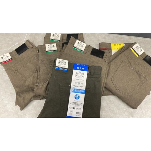 8266 - 7X PAIRS OF GENTS NEW ENGLISH LAUNDRY TROUSERS / SEE IMAGES FOR SIZES / B8