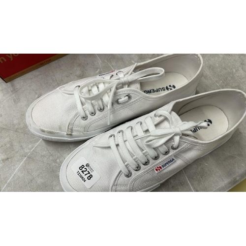 8278 - UNISEX SUPEGRA WHITE TRIANERS / UK7.5 / B11