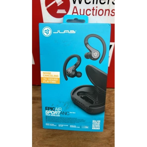 8503 - JLAB EPIC AIR SPORT ANC TRUE WIRELESS EARBUDS IN BLACK / NEW AND SEALED