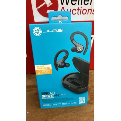 8504 - JLAB EPIC AIR SPORT ANC TRUE WIRELESS EARBUDS IN BLACK / NEW AND SEALED