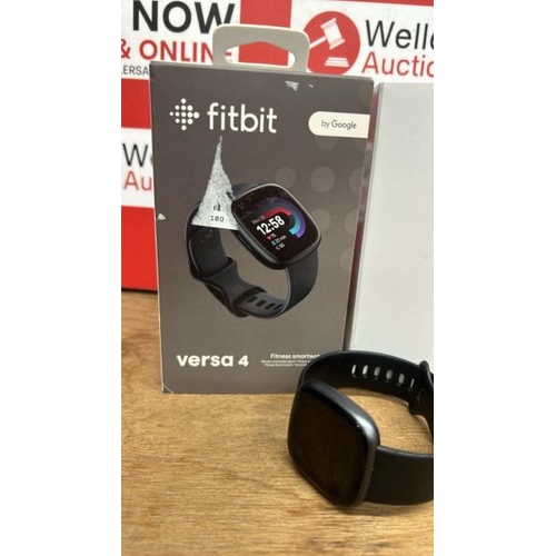 8509 - FITBIT VERSA 4 BLACK FITNESS TRACKER WATCH / UNTESTED, MINIMAL SIGNS OF USE, NO CHARGING CABLE