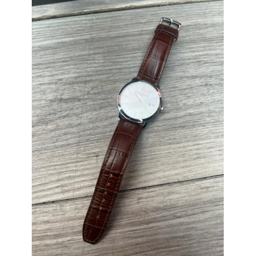 8527 - BAUME & MERCIER CLASSIMA M0A10415 BROWN LEATHER STRAP WATCH / MINIMAL SIGNS OF USE / IN EXCELLENT CO... 