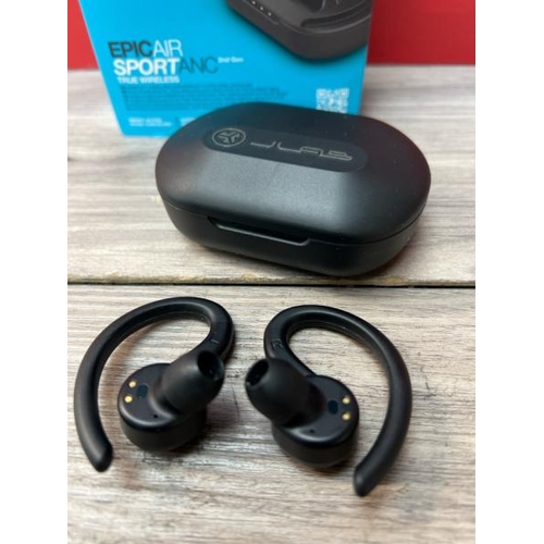 8548 - JLAB EPIC AIR SPORT ANC TRUE WIRELESS EARBUDS IN BLACK / POWERS UP & CONNECTS VIA BLUETOOTH WITH SOU... 