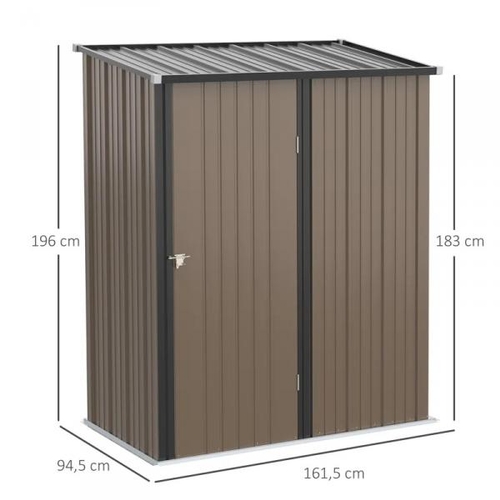 8014 - WFX UTILITY 2.75 FT. W X 4.66 FT. D METAL TONGUE & GROOVE FLAT GARDEN SHED / COLOUR: BROWN/BLACK / R... 