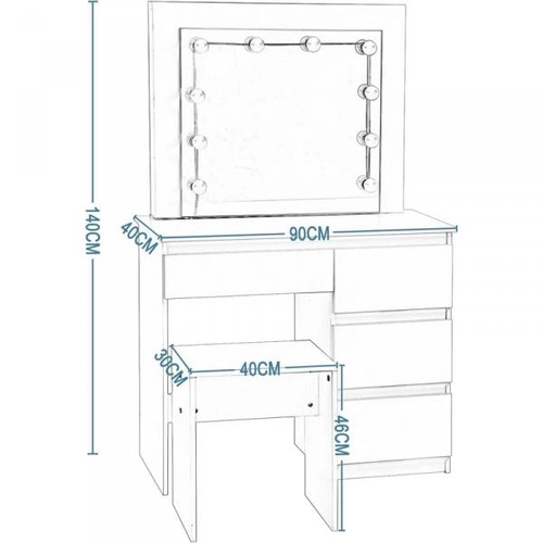 8024 - 17 STORIES HARTINA DRESSING TABLE WITH MIRROR  / RRP: £169.99 / C2