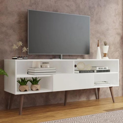 8028 - MADESA MADESA MODERN TV STAND WITH 1 DOOR AND 4 SHELVES FOR TVS UP TO 65 INCHES - 60 H X 38 D X 150 ... 