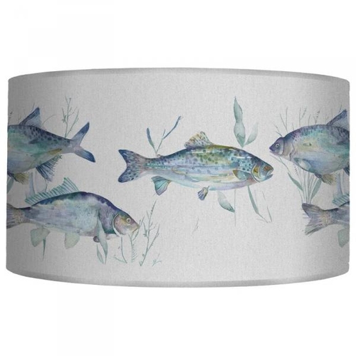 8031 - VOYAGE MAISON IVES WATERS 52CM COTTON DRUM LAMP SHADE /  SIZE: 29CM H X 52CM W X 52CM D / RRP: £49.9... 