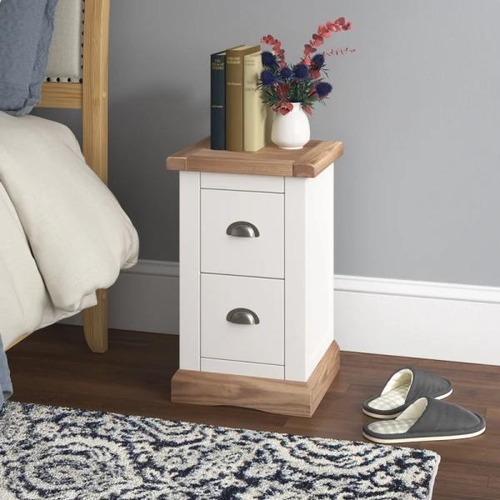 8057 - THREE POSTS PITTSFORD 2 DRAWER BEDSIDE TABLE /  FINISH: OFF WHITE / RRP: �55.99 / C2