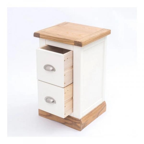 8057 - THREE POSTS PITTSFORD 2 DRAWER BEDSIDE TABLE /  FINISH: OFF WHITE / RRP: �55.99 / C2