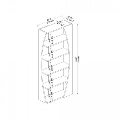 8066 - WILLISTON FORGE BOOKCASE / COLOUR: ATLANTIC PINE/WHITE / RRP: �115.99 / C2