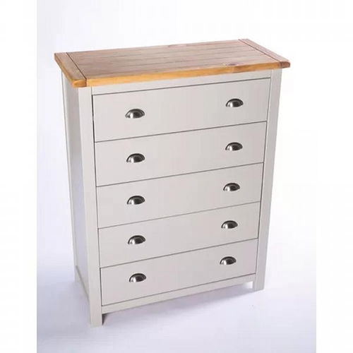 8067 - BEACHCREST HOME ANDROMEDA 5 DRAWER 90CM W CHEST OF DRAWERS / KNOB COLOUR: CHROME / RRP: �209.99 / C2