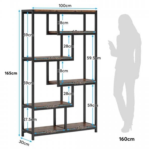 8076 - WILLISTON FORGE HETTICK BOOKCASE / COLOUR: BROWN/BLACK / RRP: �105.99 / C2