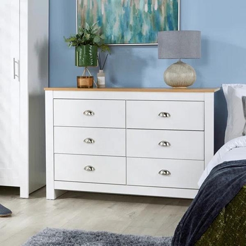 8081 - LATITUDE RUN ITZAYANI 6 DRAWER 120CM W DOUBLE DRESSER / COLOUR: WHITE / RRP: £133.99 / C2