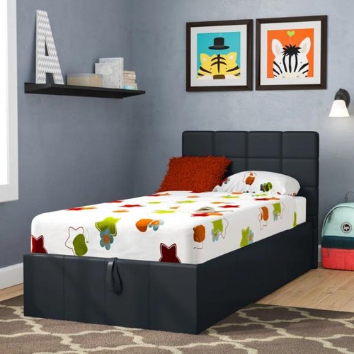 8109 - LATITUDE RUN CORBYN UPHOLSTERED OTTOMAN BED / SIZE: SINGLE (3'), COLOUR: BLACK / RRP: �169.99 / GZ