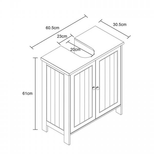 8127 - 17 STORIES JAFFET 60.5CM FREE-STANDING SINGLE VANITY UNIT BASE ONLY IN GREY  / RRP: �29.99 / GZ