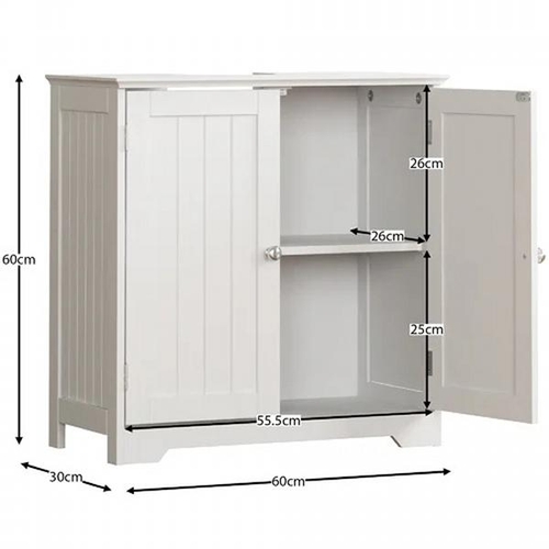 8128 - BRAMBLY COTTAGE MILANO 60CM W X 60CM H X 30CM D UNDER VANITY BASE /  FINISH: WHITE / RRP: �43.99 / G... 