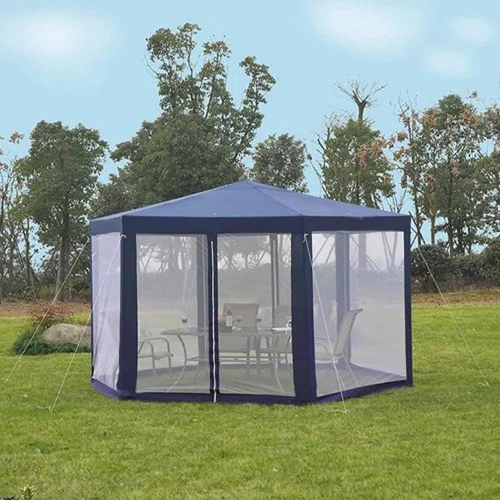 8137 - DAKOTA FIELDS 4M X 3M STEEL PARTY TENT / ROOF COLOUR: BLUE / RRP: �114.99 / GZ