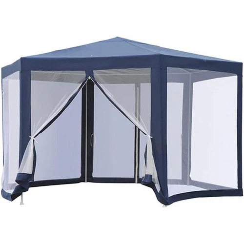 8137 - DAKOTA FIELDS 4M X 3M STEEL PARTY TENT / ROOF COLOUR: BLUE / RRP: �114.99 / GZ