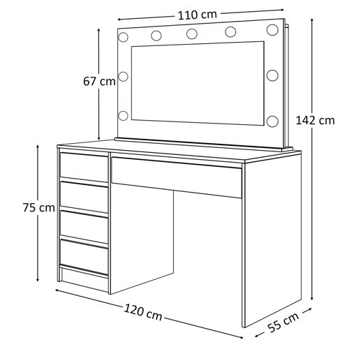 8151 - ETTA AVENUE THELONIUS DRESSING TABLE WITH MIRROR / COLOUR: HIGH GLOSS WHITE / RRP: £205.99 / GZ