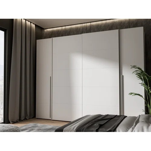 8158 - ZIPCODE DESIGN DEBARR 4 DOOR SLIDING WARDROBE / FINISH: WHITE / RRP: £439.99 / GZ