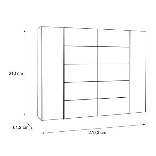 8158 - ZIPCODE DESIGN DEBARR 4 DOOR SLIDING WARDROBE / FINISH: WHITE / RRP: £439.99 / GZ