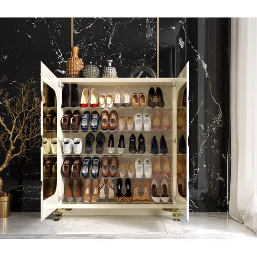 8160 - RRP: £1,859.99 / MERCER41 JORGEN KLASSIC 30 PAIR SHOE STORAGE CABINET (Handcrafted in Spain, Unique ... 