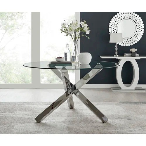 8162 - CANORA GREY CHOWCHILLA ROUND TABLE TOP / COLOUR: ELEPHANT GREY, SIZE: 100CM / RRP: £168.99 / GZ