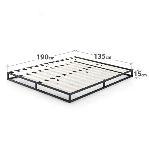 8166 - HASHTAG HOME DEKKER MINIMAL METAL BED - 25 CM HIGH /  SIZE: DOUBLE (4'6) / RRP: £66.99