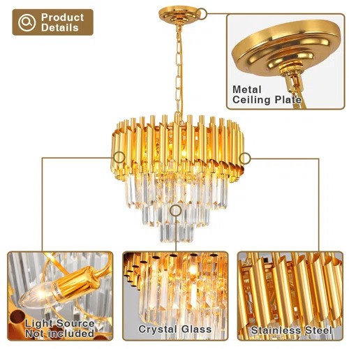 8174 - CANORA GREY HANCE 4 - LIGHT UNIQUE CHANDELIER / FIXTURE FINISH: GOLD / RRP: £154.99