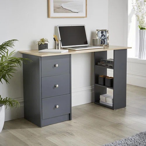 8179 - 17 STORIES JEYLANI 120CM W RECTANGULAR COMPUTER DESK / FRAME COLOUR: GREY / RRP: £87.99