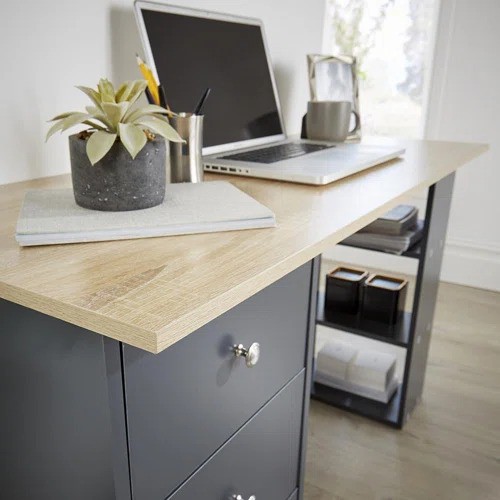 8179 - 17 STORIES JEYLANI 120CM W RECTANGULAR COMPUTER DESK / FRAME COLOUR: GREY / RRP: £87.99