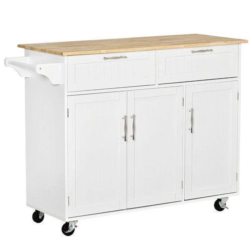 1200 - KITCHEN ISLAND UTILITY CART, WITH 2 STORAGE DRAWERS & CABINETS