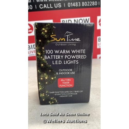 8095 - SOLAR STRING LIGHTS / WARM WHITE / 100 / RRP 10 / APPEARS NEW OPEN BOX / G68 - G81