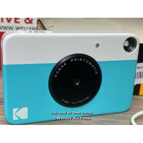 8463 - KODAK PRINTOMATIC DIGITAL INSTANT PRINT CAMERA - FULL COLOR PRINTS ON ZINK 2 X 3 INCH STICKY-BACKED ... 