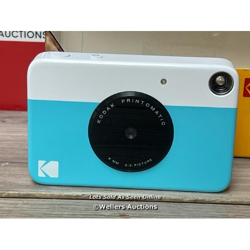 8464 - KODAK PRINTOMATIC DIGITAL INSTANT PRINT CAMERA - FULL COLOR PRINTS ON ZINK 2 X 3 INCH STICKY-BACKED ... 