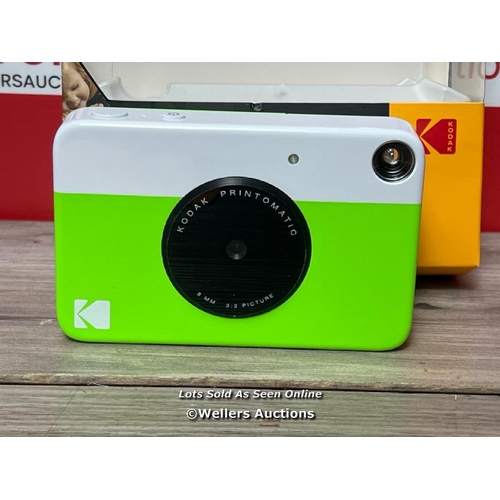 8468 - KODAK PRINTOMATIC DIGITAL INSTANT PRINT CAMERA - FULL COLOR PRINTS ON ZINK 2 X 3 INCH STICKY-BACKED ... 