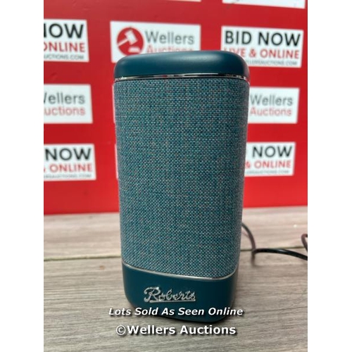 8471 - ROBERTS BEACON 320 BLUETOOTH SPEAKER - TEAL BLUE / POWERS UP / MINIMAL SIGNS OF USE / NOT FULLY TEST... 