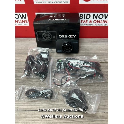 8473 - ORSKEY DASH CAM FOR CARS FRONT AND REAR AND SD CARD INCLUDED 1080P FULL HD IN CAR CAMERA DUAL LENS D... 