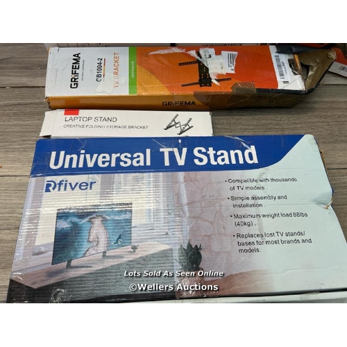 8476 - X6 STANDS INCL. GRIFEMA MONITOR STANDS, UNIVERSAL TV STAND & LAPTOP STAND / E78 - E84