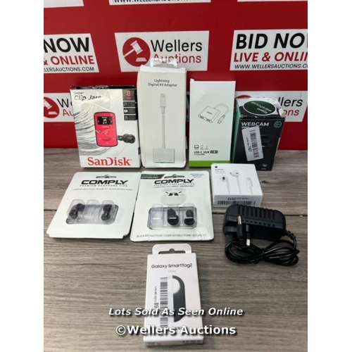 8481 - MIXED LOT INCL. APPLE EARPODS, SAMSUNG GALAXY SMARTAG2 & USB-C HUB / E78 - E84