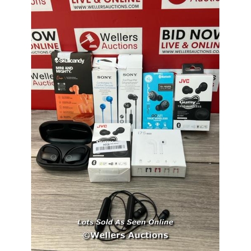 8482 - X9 BLUETOOTH EARPHONES INCL. SONY, JLAB & SKULLCANDY / E78 - E84