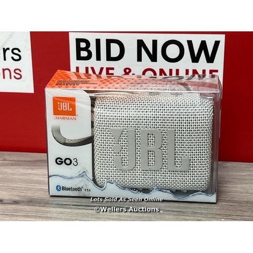 8499 - JBL GO 3 - WIRELESS BLUETOOTH PORTABLE SPEAKER WITH INTEGRATED LOOP FOR TRAVEL WITH USB C CHARGING C... 