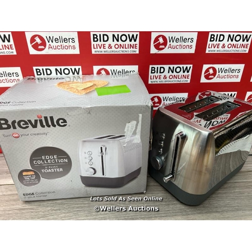 8504 - BREVILLE EDGE DEEP CHASSIS 2-SLICE TOASTER | TOASTS ALL THE WAY TO THE TOP | BRUSHED STAINLESS STEEL... 