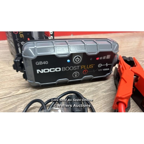 8605 - NOCO BOOST PLUS GB40 1000 AMP 12-VOLT ULTRASAFE PORTABLE LITHIUM CAR BATTERY JUMP START / APPEARS NE... 