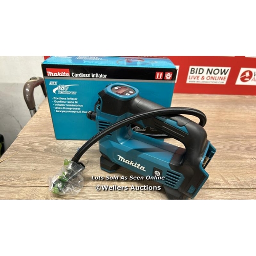 8611 - MAKITA DMP180Z 18V LI-ION LXT INFLATOR - BATTERIES AND CHARGER NOT INCLUDED, BLUE/SILVER, M / APPEAR... 