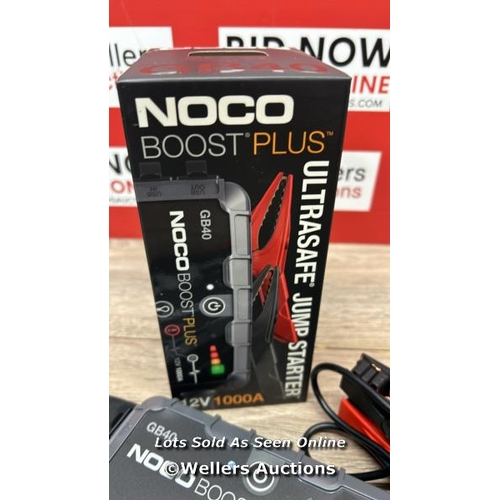 8614 - NOCO BOOST PLUS GB40 1000 AMP 12-VOLT ULTRASAFE PORTABLE LITHIUM CAR BATTERY JUMP START / APPEARS NE... 