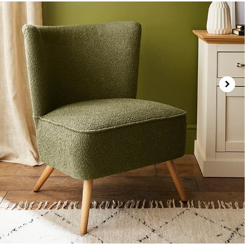 8427 - JULIPA ELISE TEDDY ACCENT CHAIR / GREEN / RRP 279 / APPEARS NEW OPEN BOX / GAZ