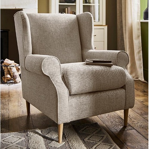 8428 - JULIPA CHILTERN FABRIC ACCENT CHAIR / NATURAL / RRP 459 / APPEARS NEW OPEN BOX / GAZ